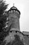 The iconic Sinwell Tower, part of the Kaiserburg, the royal fortification in old town, Nuremberg, Germany