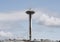 The iconic Space Needle in Seattle Center from Elliott Bay