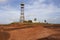 Iconic Steel lighthouse at Gantheaume Point Broome, Western Australia in summer Wet season.