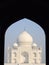 Iconic Taj Mahal view from the adjacent mosque