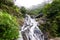 iconic view of Silver Waterfall, the large beautiful waterfall in Sa Pa, Vietnam