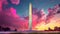 Iconic washington monument stands tall in washington usa, american historical landmarks picture
