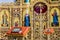 Iconostasis and altar of Russian Orthodox cathedral hall