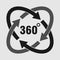 Icons 360 degree rotation, degree of rotation, angle indicator
