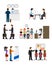 Icons on business banking system flat style