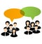 Icons of business groups share your opinions, dialogs speech bub