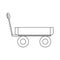 Icons of carts for gardening. Simple linear icons of wheelbarrows. Construction and hardware stores