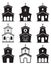 Icons of church buildings, vector