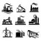 Icons collection of different power plants