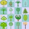 Icons with different types of trees