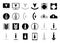 Icons for downloading files in flat style in black and white. Set of vector icons for website or app. Various simple download icon