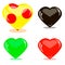Icons glass hearts
