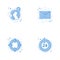 Icons with globe, email, help circle and 24 7