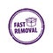 Icons of home relocation service, worldwide transportation assistance, moving house. Stamp of fast moving, home removals