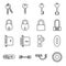 Icons of keys and locks isolated on a white background