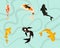 icons koi fishes