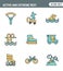 Icons line set premium quality of active and extreme rest holiday weekend sports hobby life style. Modern pictogram collection