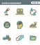 Icons line set premium quality of business people management, employee organization. Modern pictogram collection flat design style