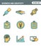 Icons line set premium quality of creative business development process, modern office workflow and creativity solution. pictogram