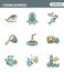 Icons line set premium quality of fishing business transportation fish seafood sea . Modern pictogram collection flat design