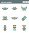 Icons line set premium quality military awards star medal winner prize victorysymbol. Modern pictogram collection flat design