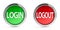 Icons login & logout with highlight