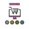 icons marketing colorful design vector line black on white background