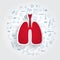 Icons For Medical Specialties. Pulmonology And Lungs Concept. Vector Illustration With Hand Drawn Medicine Doodle.