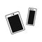 Icons of mobile phone and tablet. Black devices isolated on white background. Vector illustration