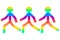 Icons of people in rainbow colors on a white background