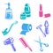 Icons personal care isolated