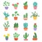 Icons potted plants.