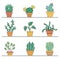 Icons potted plants.