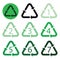 Icons of recyclable plastic. Recycling codes marking â€” signs indicating the material from which the item is made. Vector