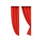 Icons of red silk or velvet theatrical curtains for right