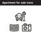 Icons for service for renting apartments