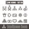 Icons set Business Team Works line black Modern Style design