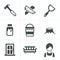 Icons set carpenter