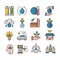 Icons set of education, Filled Outline Pictogram Pack