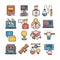 Icons set of Education, Filled Outline Pictogram Pack