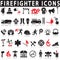 Icons set firefighter