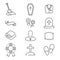 Icons set for funeral agency. Line symbols on white background.