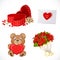 Icons set Gifts Valentines Day