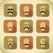 Icons set of hipster mustaches and glasses