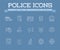 Icons Set of Police Related Icons, Vector