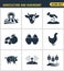 Icons set premium quality of agriculture and agronomy icon farming feeding business. Modern pictogram collection flat