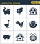 Icons set premium quality of agriculture animals barn farming animal farm icon set. Modern pictogram collection flat design style