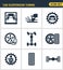 Icons set premium quality of car suspension tuning transport mechanic garage repair. Modern pictogram collection flat design style