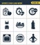 Icons set premium quality of fitness icon. Sports food load mode burn calories healthy diet. Modern pictogram collection