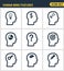 Icons set premium quality of human mind features, characters profile identity. Modern pictogram collection flat design